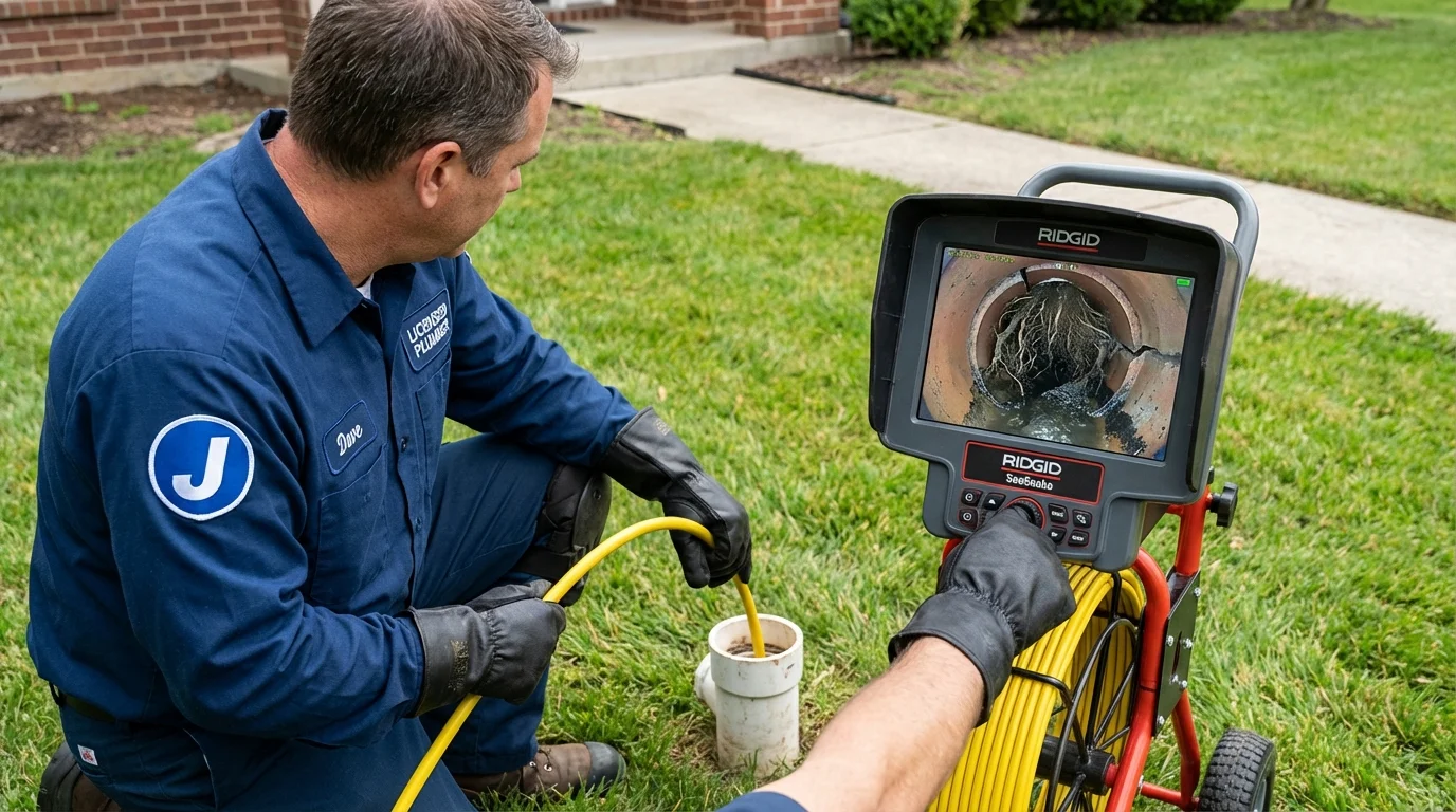 Sewer camera inspection being performed by Johns Plumbing LLC in Yacolt